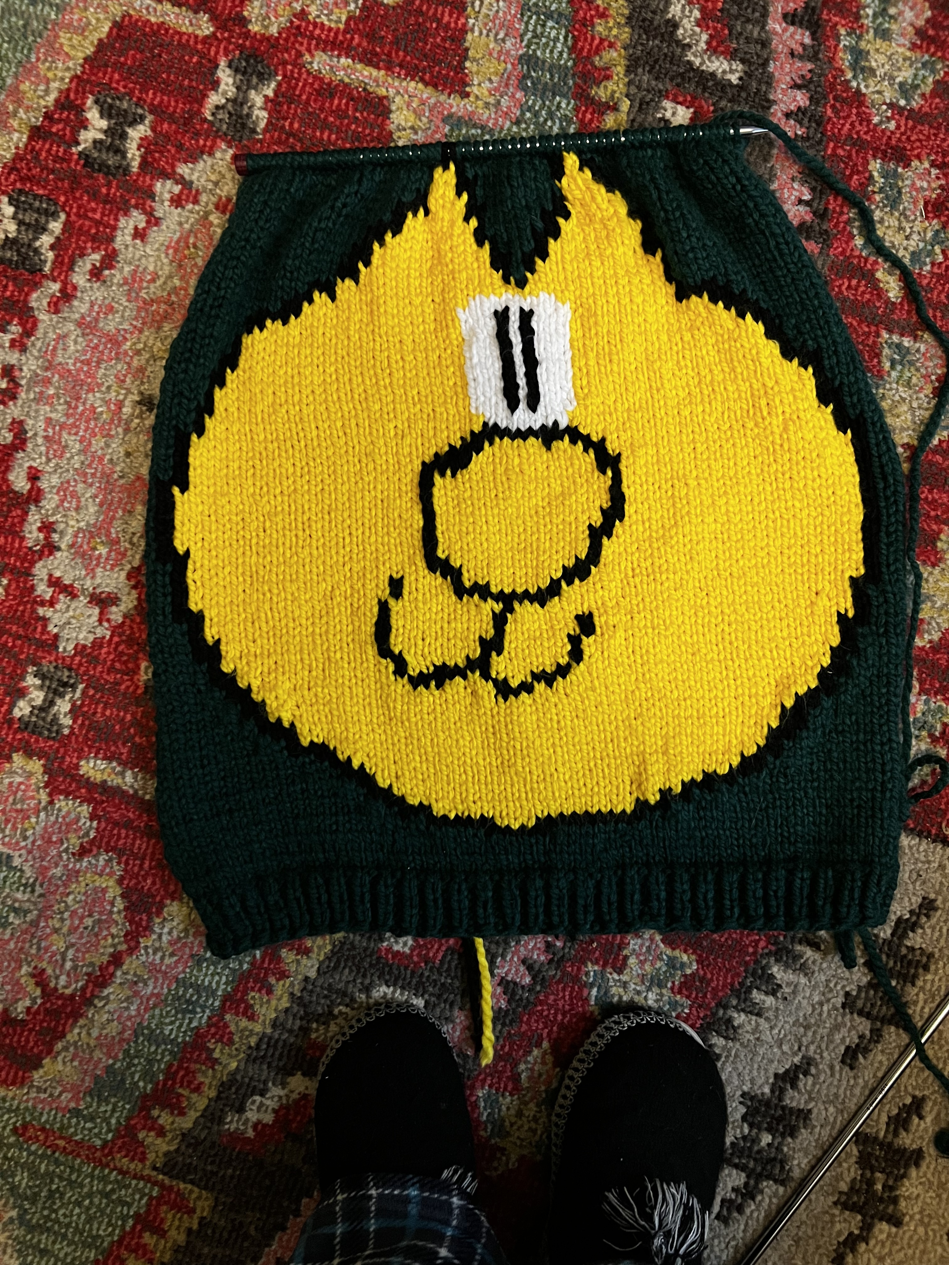 Hole in intarsia, fix or frog back? - How-to Questions